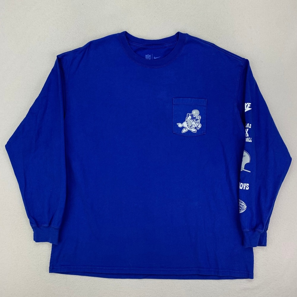 Dallas Cowboys Rewind Max90 Pocket T-Shirt Mens XL Blue Long Sleeve Nike NFL Tee